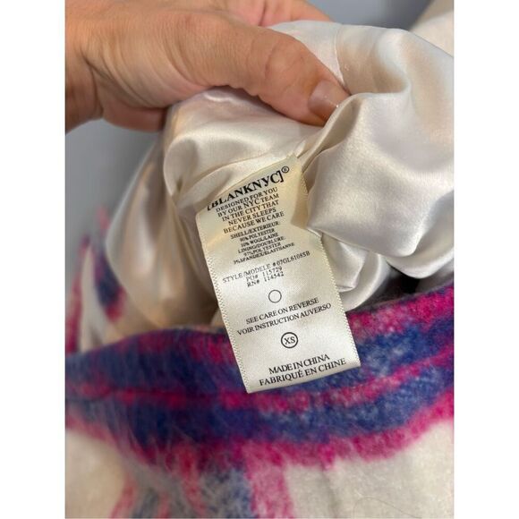 Prime Time Blue Multi Plaid Brushed Long Shacket Blank NYC - Picture 11 of 11